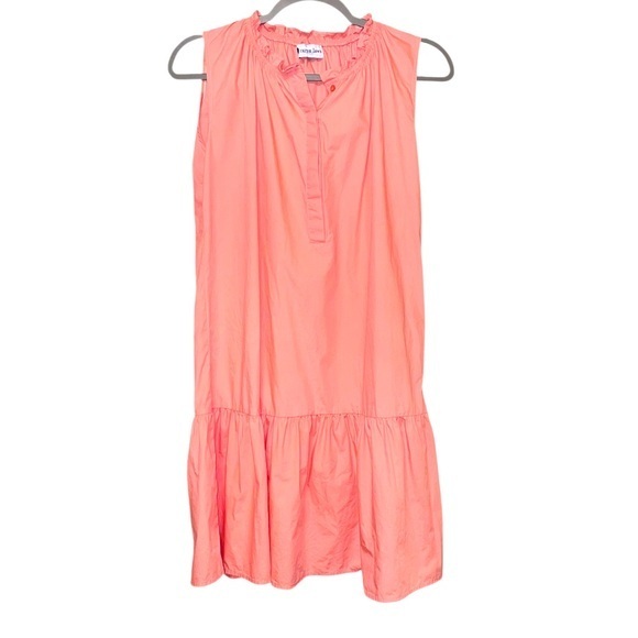 Caryn Lawn Sleeveless Peach Cotton Poplin Dress One Size - Picture 1 of 3